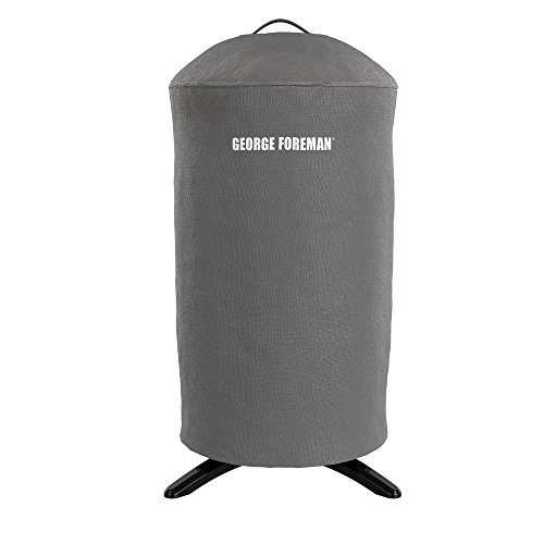 George Foreman Indoor/Outdoor Electric Grill, 15-Serving, black & GFA0240RDCG Round Grill Cover, Gray