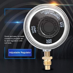 Adjustable Pressure Regulator, Zinc Alloy 1"-20UNF Propane Gas Low-Pressure Adjustable Regulator Control Valve BBQ Grill