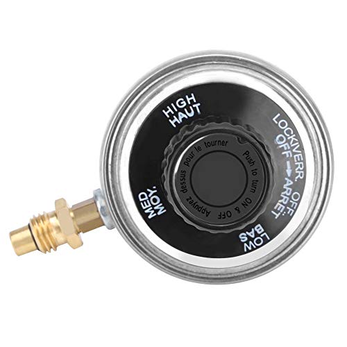 Adjustable Pressure Regulator, Zinc Alloy 1"-20UNF Propane Gas Low-Pressure Adjustable Regulator Control Valve BBQ Grill