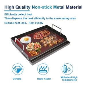 Uniflasy Nonstick Coating Cooking Griddle for Gas Grill, 25"x16” Griddle Plate Insert for Gas Stove, Charcoal/Electric Grill Gas Grill Large Flat Griddle Top Plate for Camping & Tailgating Grilling