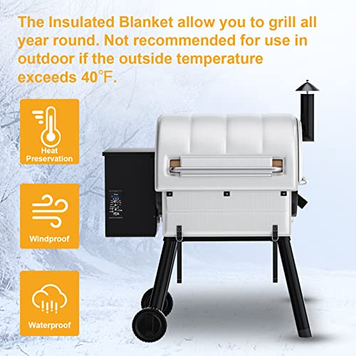 Hisencn Grill Thermal Insulation Blanket for Traeger Pro 575, Pro 22 Series, Pro 20 Traeger BAC344 and Lil' Tex Elite Insulated Blanket, Wood Pellet BBQ Smoker Blanket Save Heat for Winter Cooking