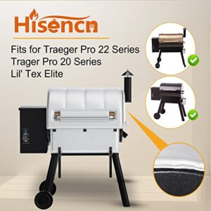 Hisencn Grill Thermal Insulation Blanket for Traeger Pro 575, Pro 22 Series, Pro 20 Traeger BAC344 and Lil' Tex Elite Insulated Blanket, Wood Pellet BBQ Smoker Blanket Save Heat for Winter Cooking