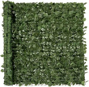 artificial ivy hedge roll, ivy leaves screening decorative fence, privacy green wall, 59×196 vine privacy fence wall screen faux ivy leaf artificial hedge fencing privacy fence screen decorative