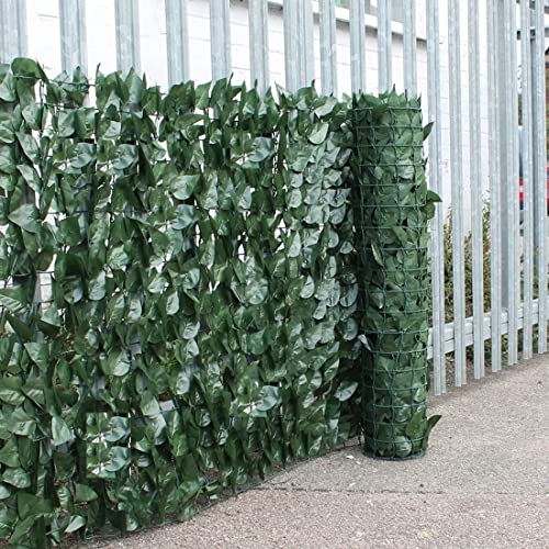 Artificial Ivy Hedge Roll, Ivy Leaves Screening Decorative Fence, Privacy Green Wall, 59x196 Vine Privacy Fence Wall Screen Faux Ivy Leaf Artificial Hedge Fencing Privacy Fence Screen Decorative