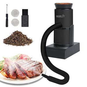 portable smoking gun wood smoke infuser kit, handheld cocktail smoker, kitchen food smoker for meat drinks cheese bbq pizza salmon sous vide, wood chips included