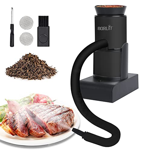 Portable Smoking Gun Wood Smoke infuser Kit, Handheld Cocktail Smoker, Kitchen Food Smoker for Meat Drinks Cheese BBQ Pizza Salmon Sous Vide, Wood Chips Included