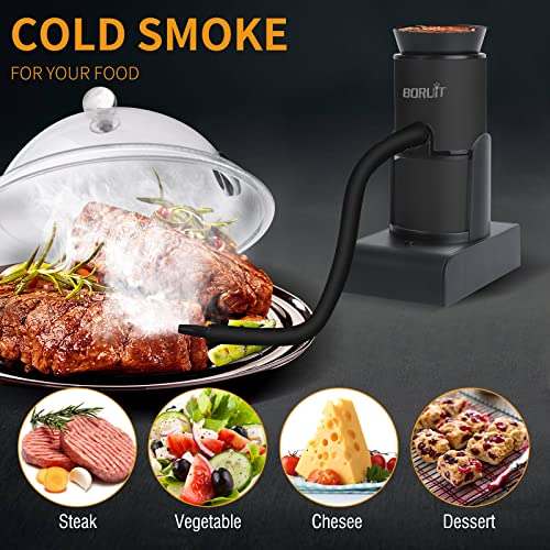 Portable Smoking Gun Wood Smoke infuser Kit, Handheld Cocktail Smoker, Kitchen Food Smoker for Meat Drinks Cheese BBQ Pizza Salmon Sous Vide, Wood Chips Included