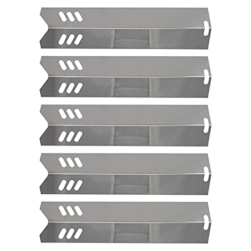 5-Pack BBQ Grill Heat Shield Plate Tent Replacement Parts for Uniflame GBC1143W-C - Compatible Barbeque Stainless Steel Flame Tamer, Guard, Deflector, Flavorizer Bar, Vaporizer Bar, Burner Cover 15"