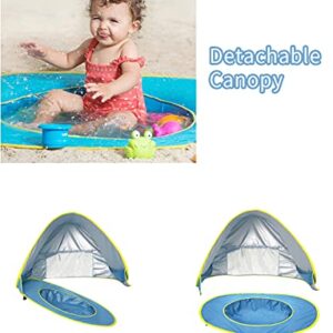 Bycc Bynn Baby Beach Tent, Pop Up Portable Beach Canopy, UV Protection Sun Shelter with Pool for Infant (Stripe-Pink)