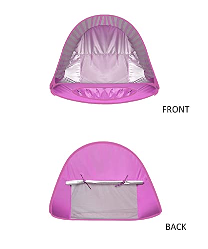 Bycc Bynn Baby Beach Tent, Pop Up Portable Beach Canopy, UV Protection Sun Shelter with Pool for Infant (Stripe-Pink)