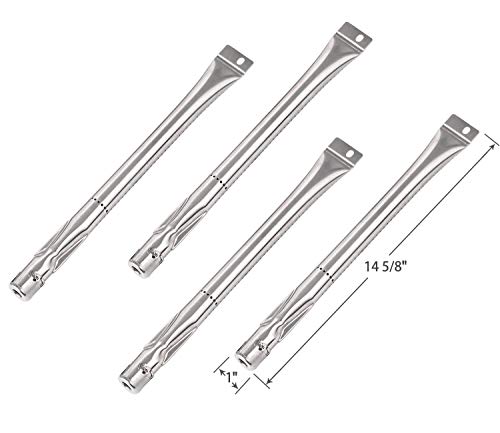 Replacement Parts for Grill Master 720-0697 BBQ Grill, Burners and Heat Plates Replacement for Grillmaster 720-0697, 4-Pack Replacement Porcelain Steel Heat Plates Heat Deflectors and Burner Tubes