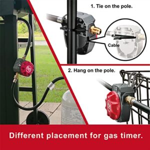 NO WORRIEZ 80,000 BTU Safety Automatic Outdoor BBQ Shut Off Mechanical Structure Gas Timer for Propane Grill and Natural Gas Grill(with 3/8'' flared assembly connector and hose, patent pending)