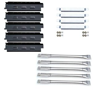 direct store parts kit dg258 (5-pack) repair kit replacement for charbroil 6 burner gas grill stainless steel burners, crossover tubes & porcelain steel heat plates