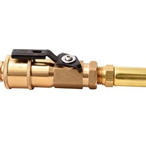 Flame King 1/4" RV Propane Quick Connect Adapter for Propane Hose, Propane or Natural Gas 1/4" Quick Connect or Disconnect Kit - Shutoff Valve & Full Flow Plug - 100% Solid Brass