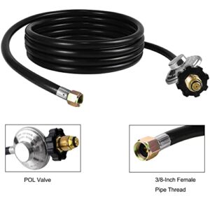 12FT mr.heater F273077 Propane Hose and Regulator Assembly,Connects Low Pressure Protable Propane Appliances to 20lb Cylinder with Restricted Flow Soft Nose P.O.L.