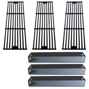 direct store parts kit dg234 replacement for chargriller 3001,3008,3030,40,00, 5050,5252; king griller 3008,5252 gas grill (porcelain steel heat plates + porcelain cast iron cooking grid)