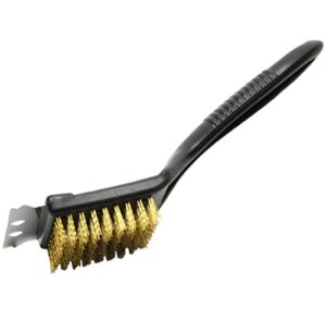 chef craft select plastic handle short grill brush, 9 inches in length, black