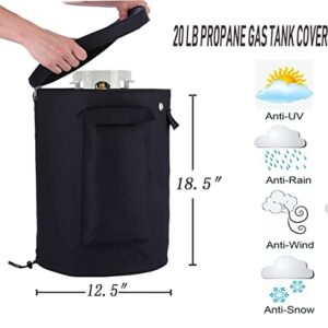 SIRUITON 600D Heavy Duty Propane Tank Cover Fits Standard 20 lb Tank Cylinder, Upgrade Stable Tabletop Feature，UV and Weather Resistant ,Ventilated with Storage Pocket