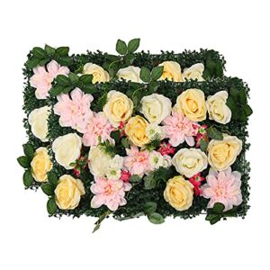 ai hui 2pcs artificial ivy privacy fence screen square greenery walls outdoor privacy screen wedding party decorations colored flowers backdrop wall panels for indoor garden greenery wall