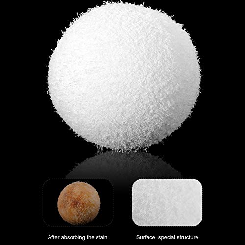 Patelai 4 Pieces Scum Eliminating Ball, Reusable Swimming Pool Filter Sponge Ball, Washable Oil Absorbing Sponge Ball for Swimming Pools, Bathtubs, Spas Cleaning