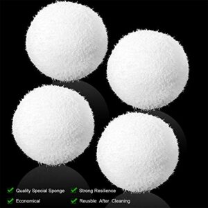 Patelai 4 Pieces Scum Eliminating Ball, Reusable Swimming Pool Filter Sponge Ball, Washable Oil Absorbing Sponge Ball for Swimming Pools, Bathtubs, Spas Cleaning