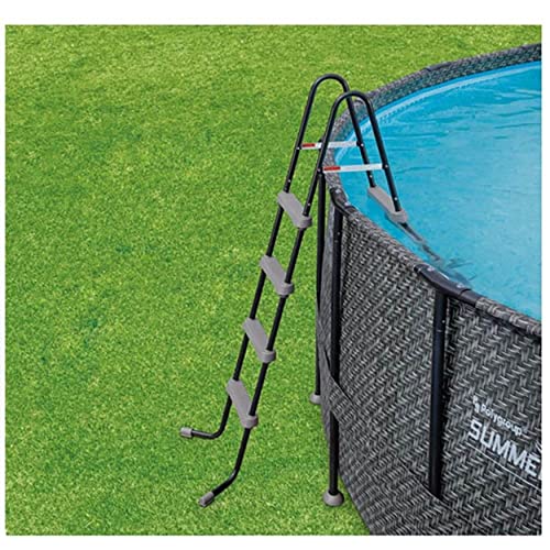 Summer Waves Elite P4A01848B 18ft x 48in Above Ground Frame Outdoor Swimming Pool Set w/Pump, Pool Cover, Ladder, Ground Cloth, & Maintenance Kit
