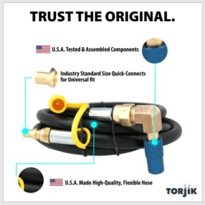 TORJIK Converta•B | TJ72B | 8’ RV Quick Connect Conversion Kit | Compatible with Blackstone 17”/22” Griddles | ¼” Size Quick Connect