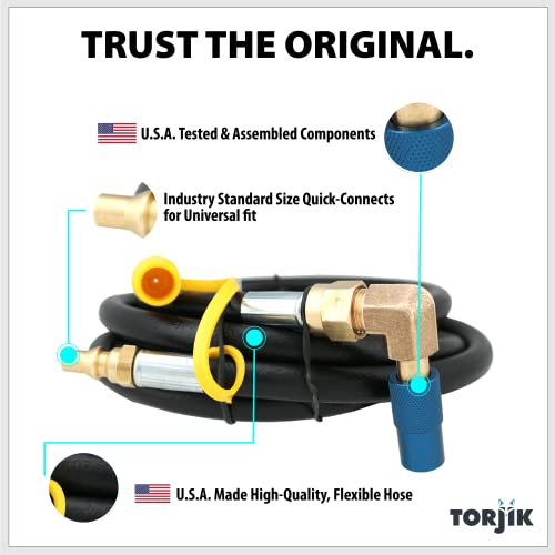 TORJIK Converta•B | TJ72B | 8’ RV Quick Connect Conversion Kit | Compatible with Blackstone 17”/22” Griddles | ¼” Size Quick Connect