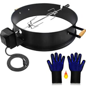 mars camp upgraded rotisserie ring kit for all weber 22 inch charcoal kettle and other similar grills,with well-balanced construction & poweful motor