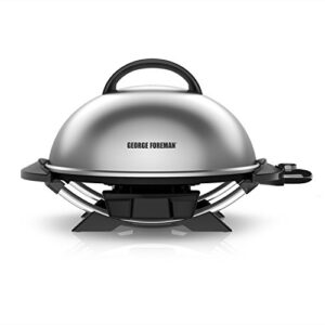george foreman gfo240s indoor/outdoor electric grill, 23.50 x 21.20 x 12.10, silver