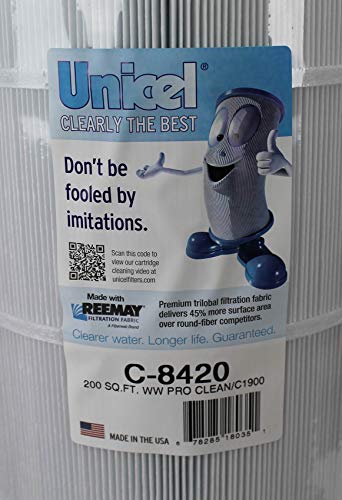 Unicel C8420 Hayward Hot Tub and Spa 8 Inch Filter Pump 200 Square Foot Replacement Cartridge for Hayward and Waterway Plastics Filters