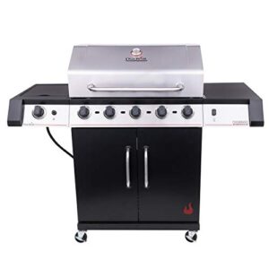 char-broil 463468021 performance tru-infrared 5-burner cabinet-style liquid propane gas grill, stainless/black