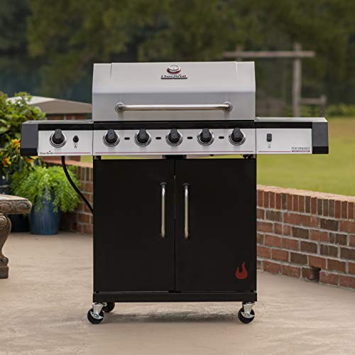 Char-Broil 463468021 Performance TRU-Infrared 5-Burner Cabinet-Style Liquid Propane Gas Grill, Stainless/Black