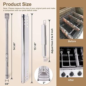 Criditpid Grill Replacement Parts for Charbroil 463344015, 463343015, 463433016, 463240015, 463432215 Gas Grill, Grill Burners, Heat Plate Shields, Crossover Tubes and Ignitors for Charbroil.