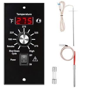 wadeo digital thermostat controller kit replacement part for traeger wood pellet grills, thermostat controller board with rtd temperature probe sensor and hot rod ignitor