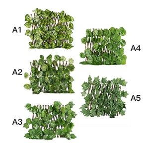 SMLJFO Artificial Ivy Leaf Privacy Fence Screen Plants Vine Hanging Garland Stretchable Fence for Outdoor Garden Porch Patio Home Decor/Big Begonia Leaves