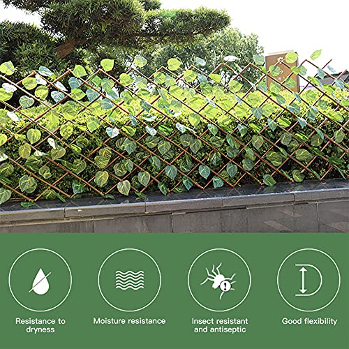 SMLJFO Artificial Ivy Leaf Privacy Fence Screen Plants Vine Hanging Garland Stretchable Fence for Outdoor Garden Porch Patio Home Decor/Big Begonia Leaves