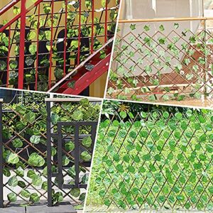 SMLJFO Artificial Ivy Leaf Privacy Fence Screen Plants Vine Hanging Garland Stretchable Fence for Outdoor Garden Porch Patio Home Decor/Big Begonia Leaves