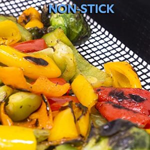 Kona Vegetable Grill Basket - 12" X 12" Non Stick Mesh for BBQ, Pellet Grills, Smokers - Great for Fish, Veggies, Kabobs, Fruit, Nuts, Smoking Cheese