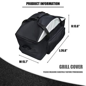 Grill Cover and Carry Bag for Weber Q1000 Q1200 Liquid Propane Grill and Q1400 Electric Grill, Water Resistant 600D Polyester Heavy Duty BBQ Cover and Portable Bag for Outdoor Barbecue