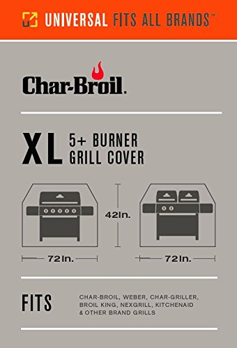 Char-Broil 463331422 Performance Amplifire 4-Burner Cart Style Liquid Propane Gas Grill Metallic Gray & 5+ Burner Extra Large Rip-Stop Grill Cover