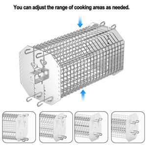 onlyfire Universal Octagonal Tumble Rotisserie Basket, Flat Spit Rotisserie Grill Basket Fits for 1/2 Inch Hexagon, 3/8 Inch Hexagon, 3/8 Inch Square, 5/16 Inch Square Spit Rods