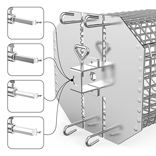 onlyfire Universal Octagonal Tumble Rotisserie Basket, Flat Spit Rotisserie Grill Basket Fits for 1/2 Inch Hexagon, 3/8 Inch Hexagon, 3/8 Inch Square, 5/16 Inch Square Spit Rods