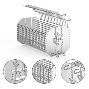 onlyfire Universal Octagonal Tumble Rotisserie Basket, Flat Spit Rotisserie Grill Basket Fits for 1/2 Inch Hexagon, 3/8 Inch Hexagon, 3/8 Inch Square, 5/16 Inch Square Spit Rods