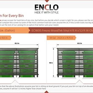 Enclo Privacy Screens EC18015 4 ft H x 5.3 ft W Fresno Outdoor Privacy Fence Screen WoodTek Vinyl No-Dig Kit 2 Panels, Charcoal
