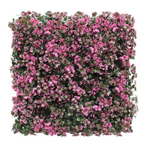 sunnyroyal artificial boxwood panels topiary hedge plant uv protected privacy ivy screen faux greenery wall décor outdoor indoor use backyard garden decoration 20″ x 20″ carnea pink 30 pieces