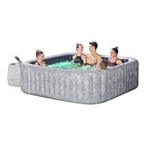 bestway saluspa san francisco hydrojet pro inflatable hot tub spa | large, square portable hot tub with cover | features filtered heated water system and 180 jets | fits 5-7 people