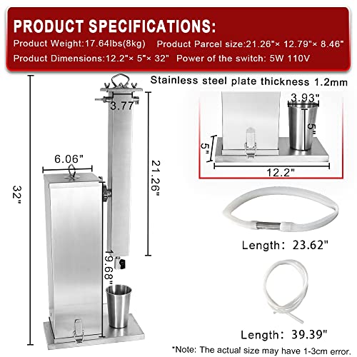 Supllueer Cold Smoke Generator 10L Smoke Making Machine 21IN Stainless Steel Hot Smoker Electric Smoker Pellet for BBQ DIY Accessories for Smoked Meat BBQ Drinks,Use Wood Chunks Chips or Pellets Adjust Flavor&Intensity of the Smoke