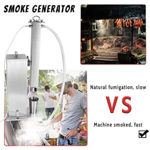 Supllueer Cold Smoke Generator 10L Smoke Making Machine 21IN Stainless Steel Hot Smoker Electric Smoker Pellet for BBQ DIY Accessories for Smoked Meat BBQ Drinks,Use Wood Chunks Chips or Pellets Adjust Flavor&Intensity of the Smoke