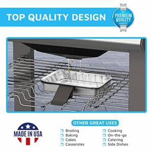 Aluminum Foil Grill Drip Pans - Bulk Pack of Durable Grill Trays – Disposable BBQ Grease Pans – Compatible with Weber Grills - Made in the USA - Also Great for Baking, Roasting & Cooking (Pack of 25)